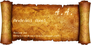 Andrási Axel névjegykártya